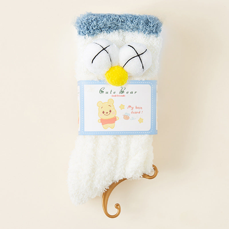 7 pairs-Cute Animal & Festive Coral Fleece Socks Set