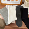 4 pairs-Neutral Ribbed Crew Socks（MX）