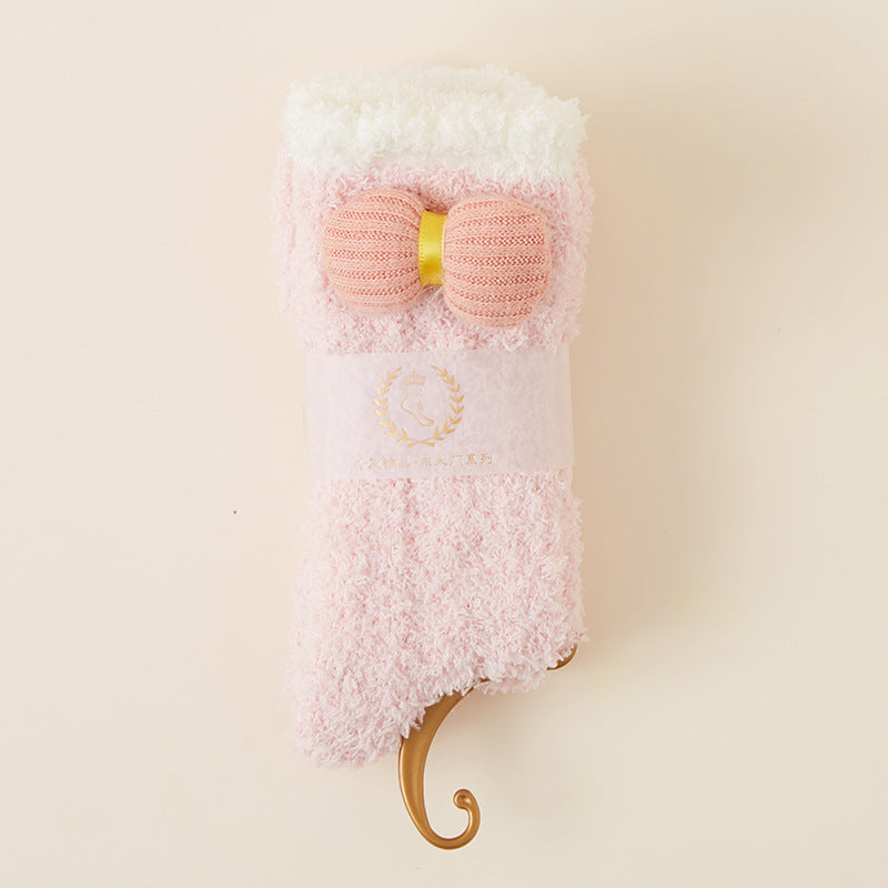 7 pairs-Cute Animal & Festive Coral Fleece Socks Set